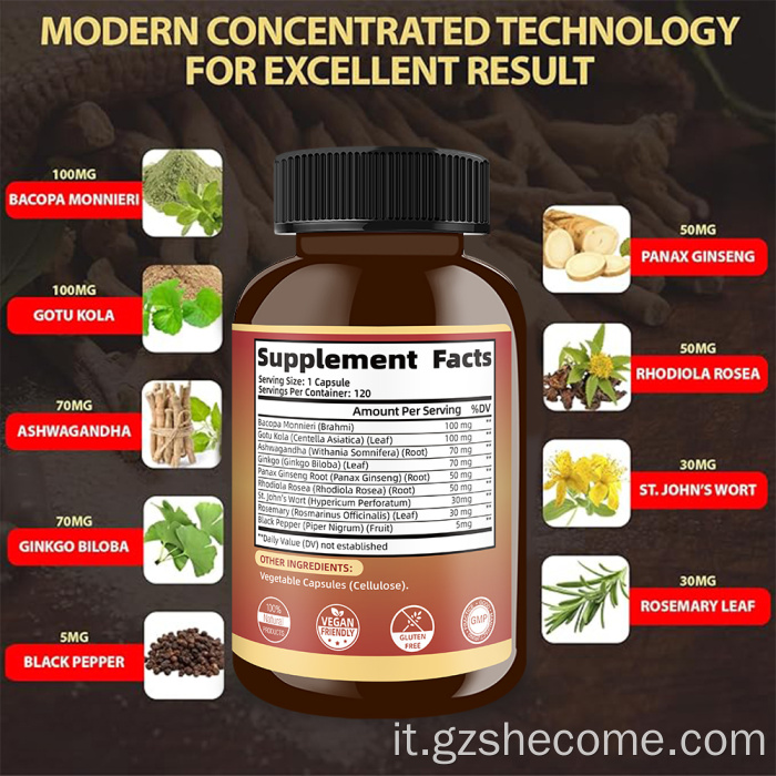 Shecome Brain Support Capsule Supporto cognitivo